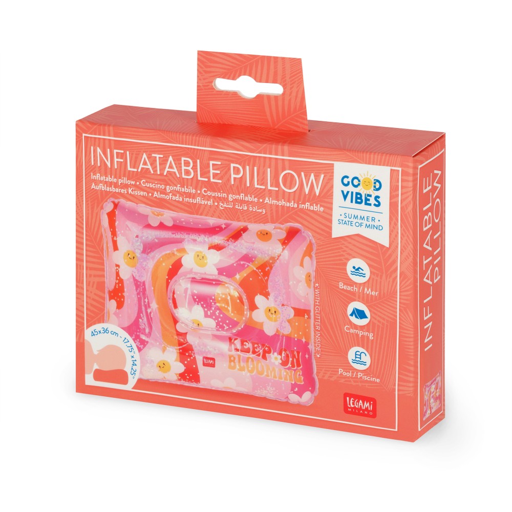 daisy themed inflatable pillow