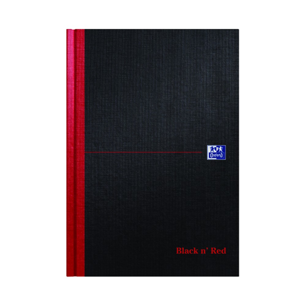 Black n\' Red Ruled Casebound Hardback Notebook 192 Pages B5 (5 Pack) 400082917