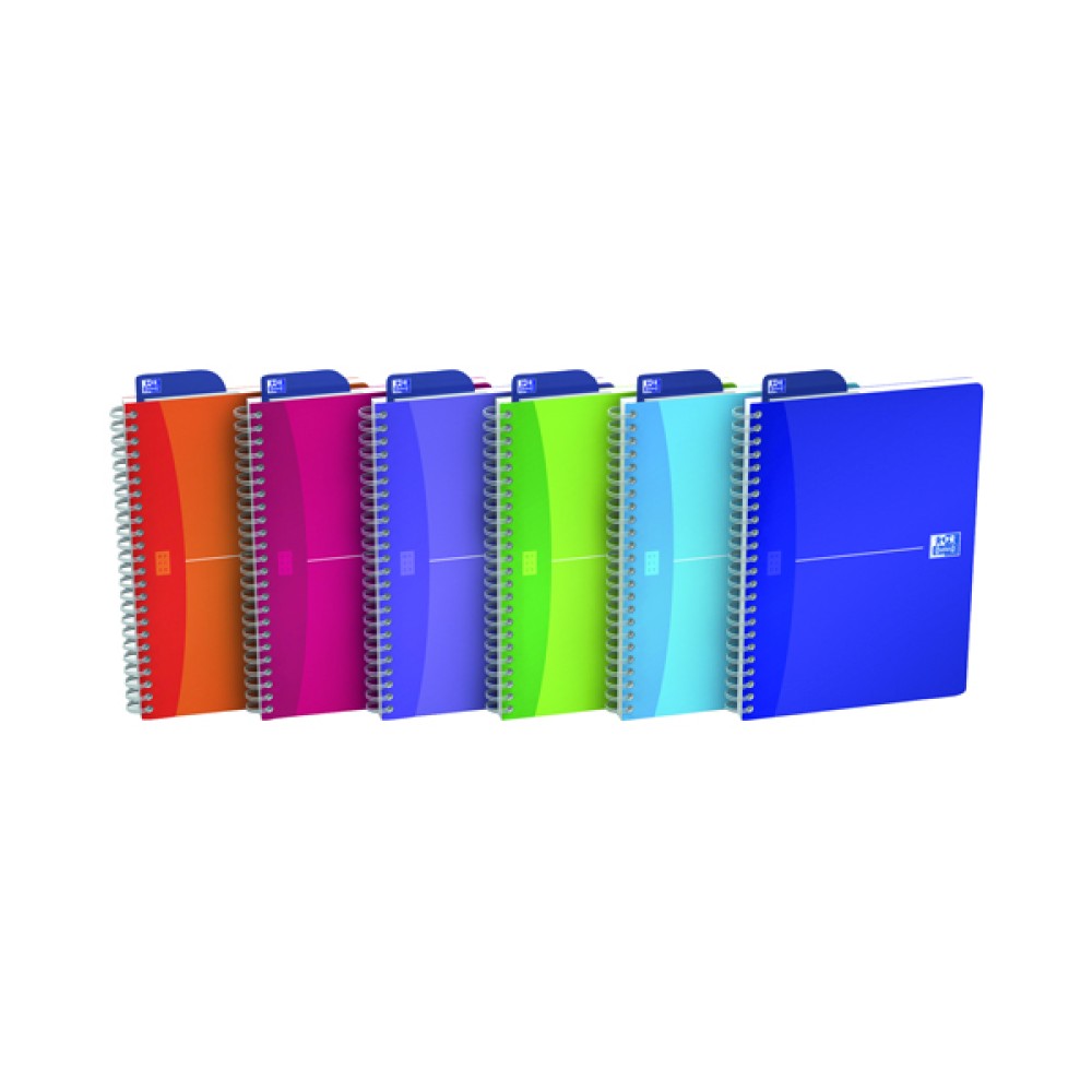 Oxford Poly Translucent Wirebound Notebook A5 Assorted (5 Pack) 100104780