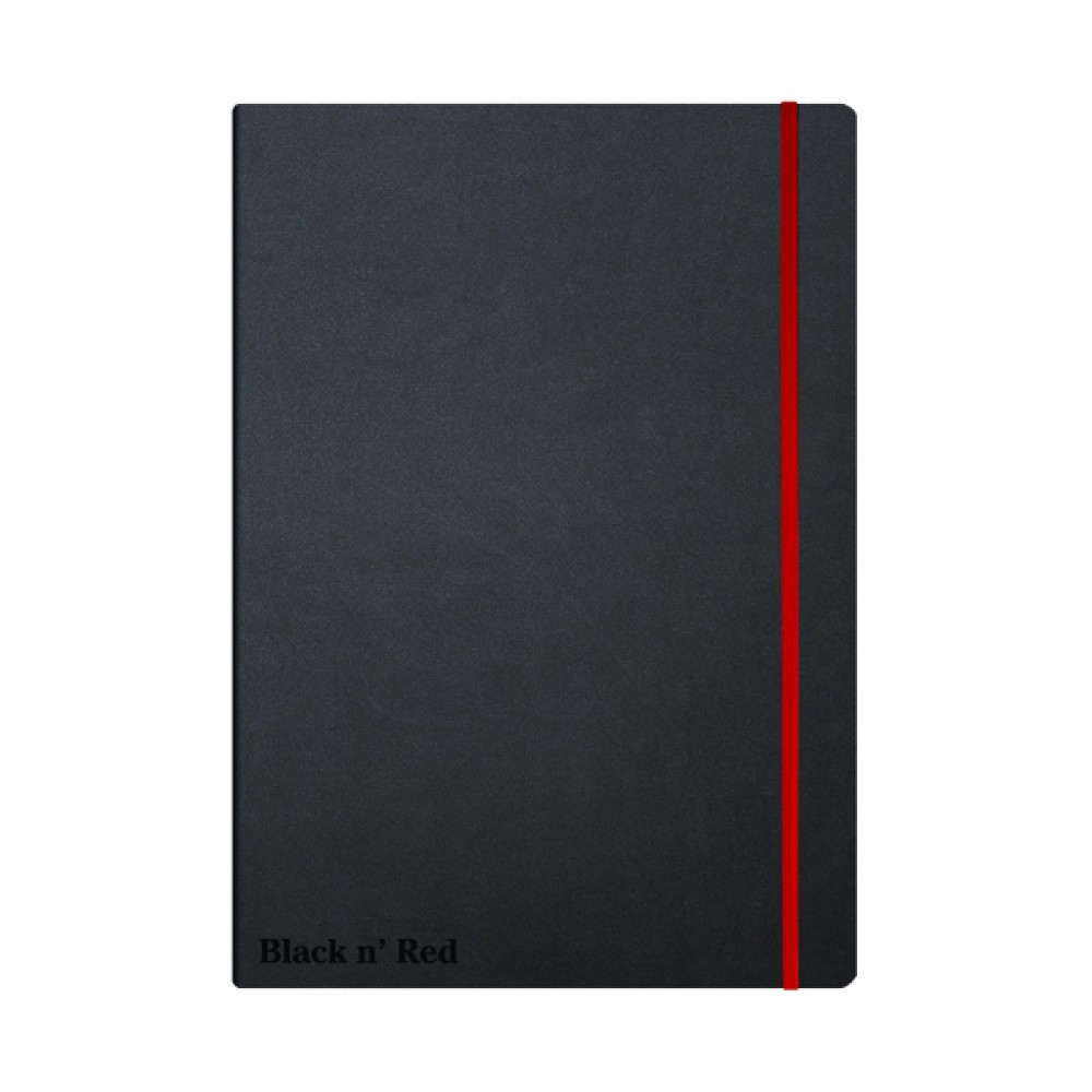 Black n\' Red Casebound Hardback Notebook A4 Black 400038675