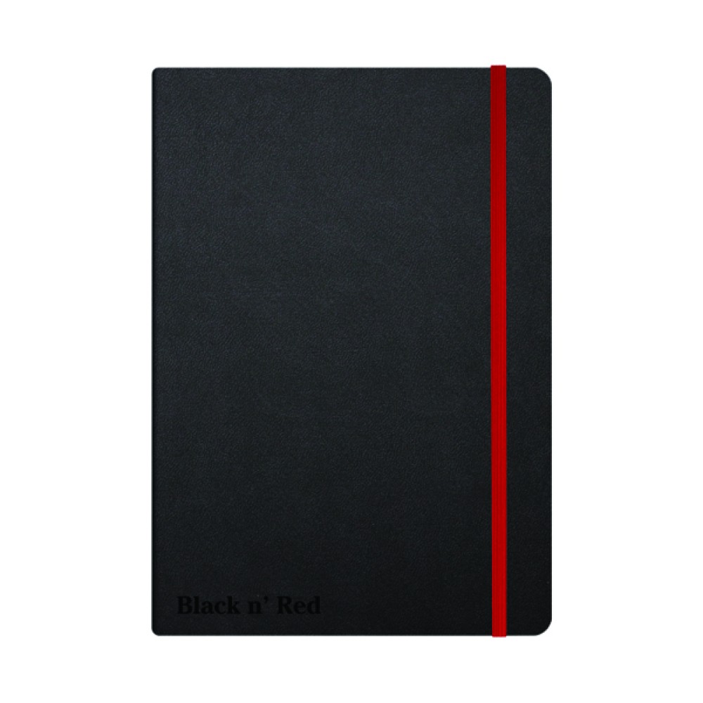 Black n\' Red Casebound Hardback Notebook A5 Black 400033673