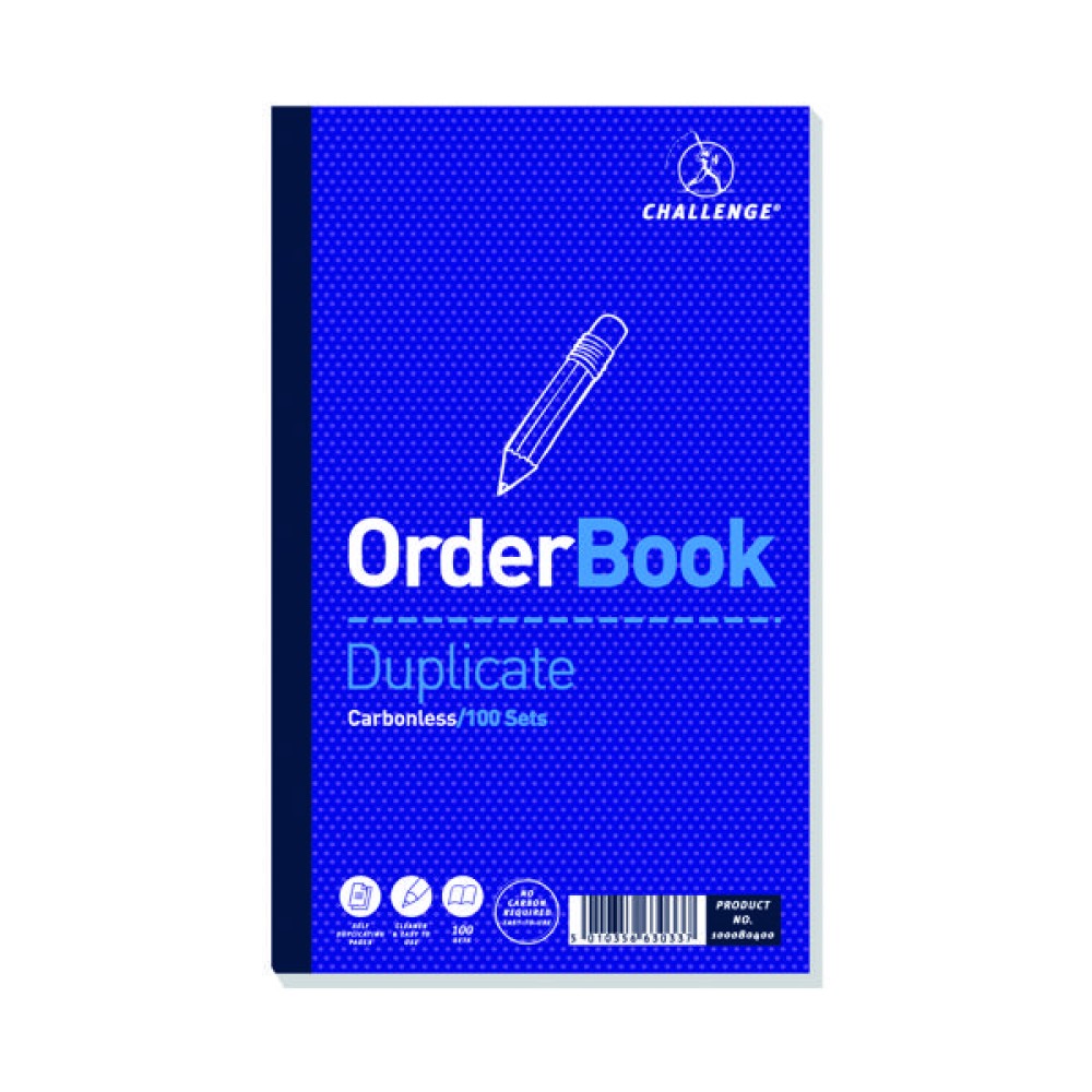 Challenge Carbonless Duplicate Order Book 100 Sets 210x130mm (5 Pack) 100080400