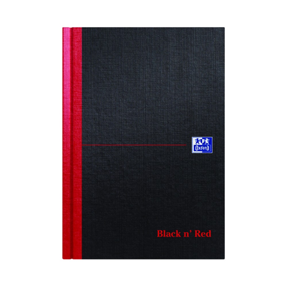 Black n\' Red A5 Casebound Hardback Single Cash Book (5 Pack) 100080414
