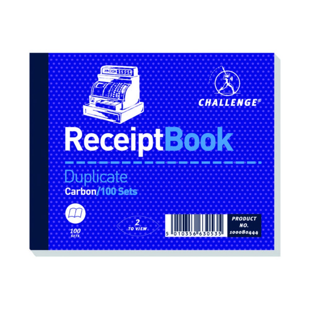 Challenge Duplicate Receipt Book 100 Sets 105x130mm (5 Pack) 100080444