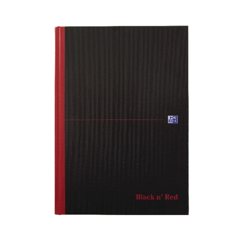 Black n\' Red Feint Ruled Casebound Hardback Notebook Ruled A4 (5 Pack) 100080446