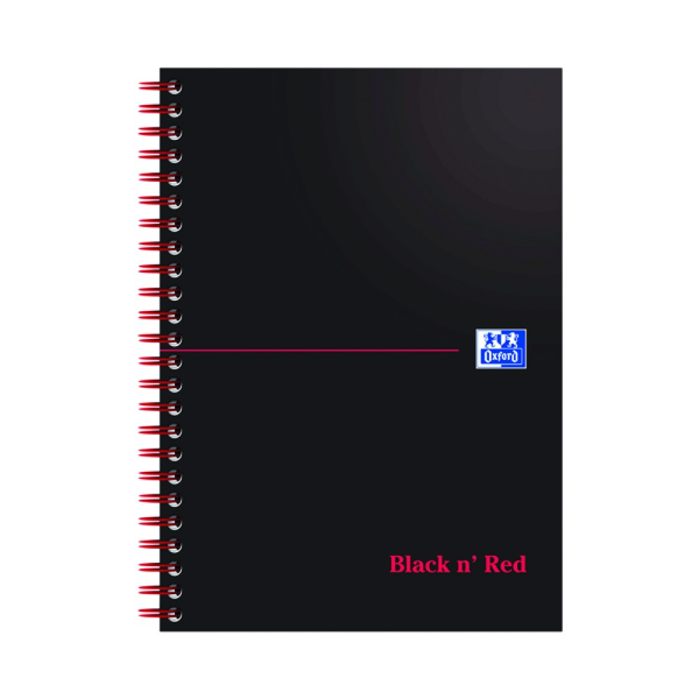 Black n\' Red Wirebound Notebook 100 Pages A5 (10 Pack) D66369