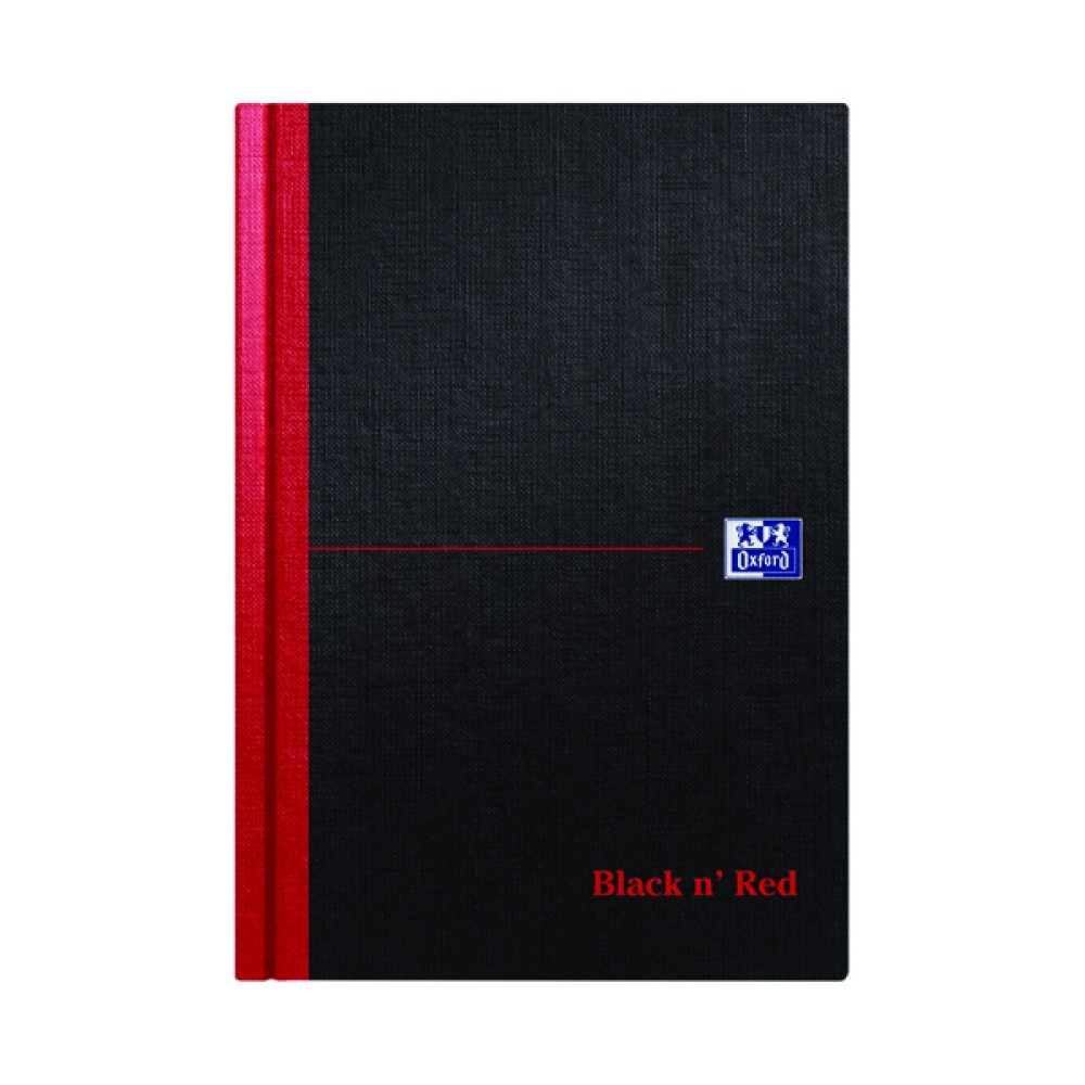 Black n\' Red Casebound Hardback Notebook 192 Pages A5 (5 Pack) 100080459