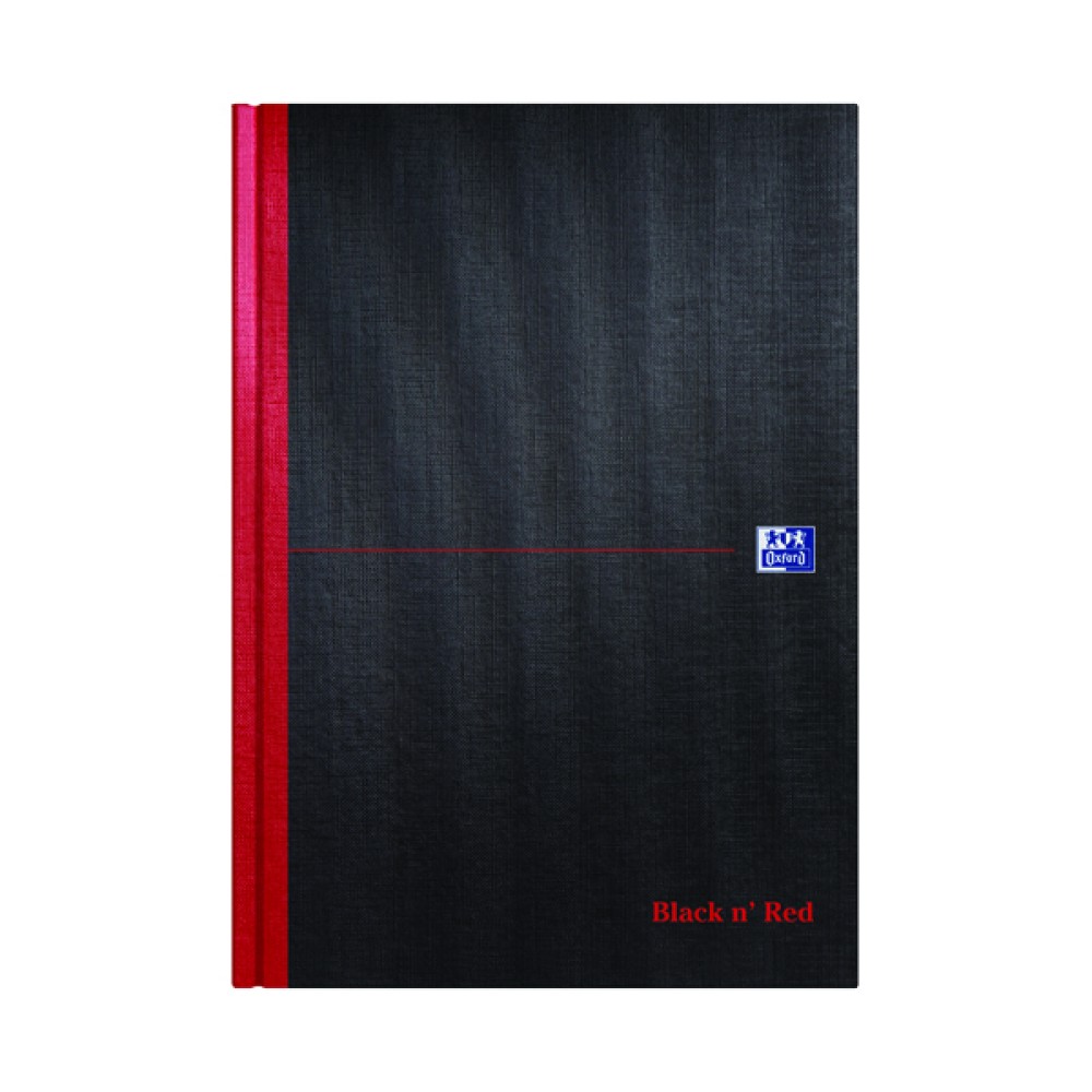 Black n\' Red Plain Casebound Hardback Notebook A4 (5 Pack) 100080489