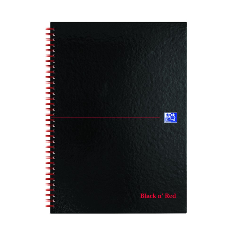 Black n\' Red 5mm Square Wirebound Hardback Notebook A4 (5 Pack) 846350102