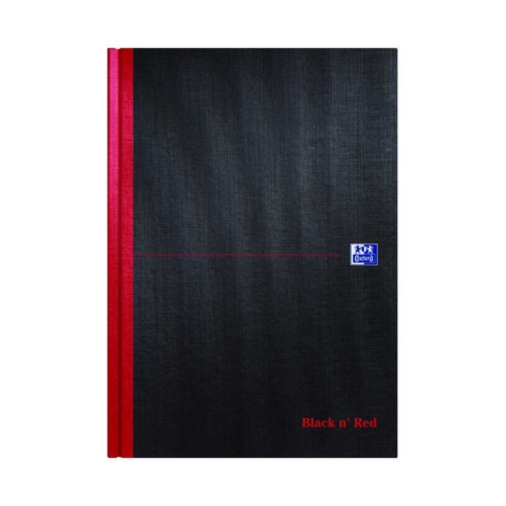 Black n\' Red A4 Casebound Hardback Double Cash Book 192 Pages (5 Pack) 100080514