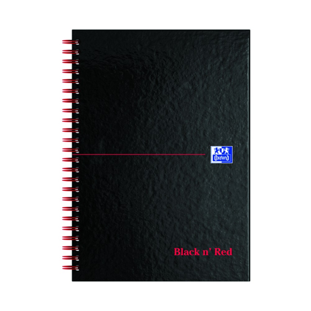 Black n\' Red Ruled Perforated Wirebound Hardback Notebook A5 (5 Pack) 846350112