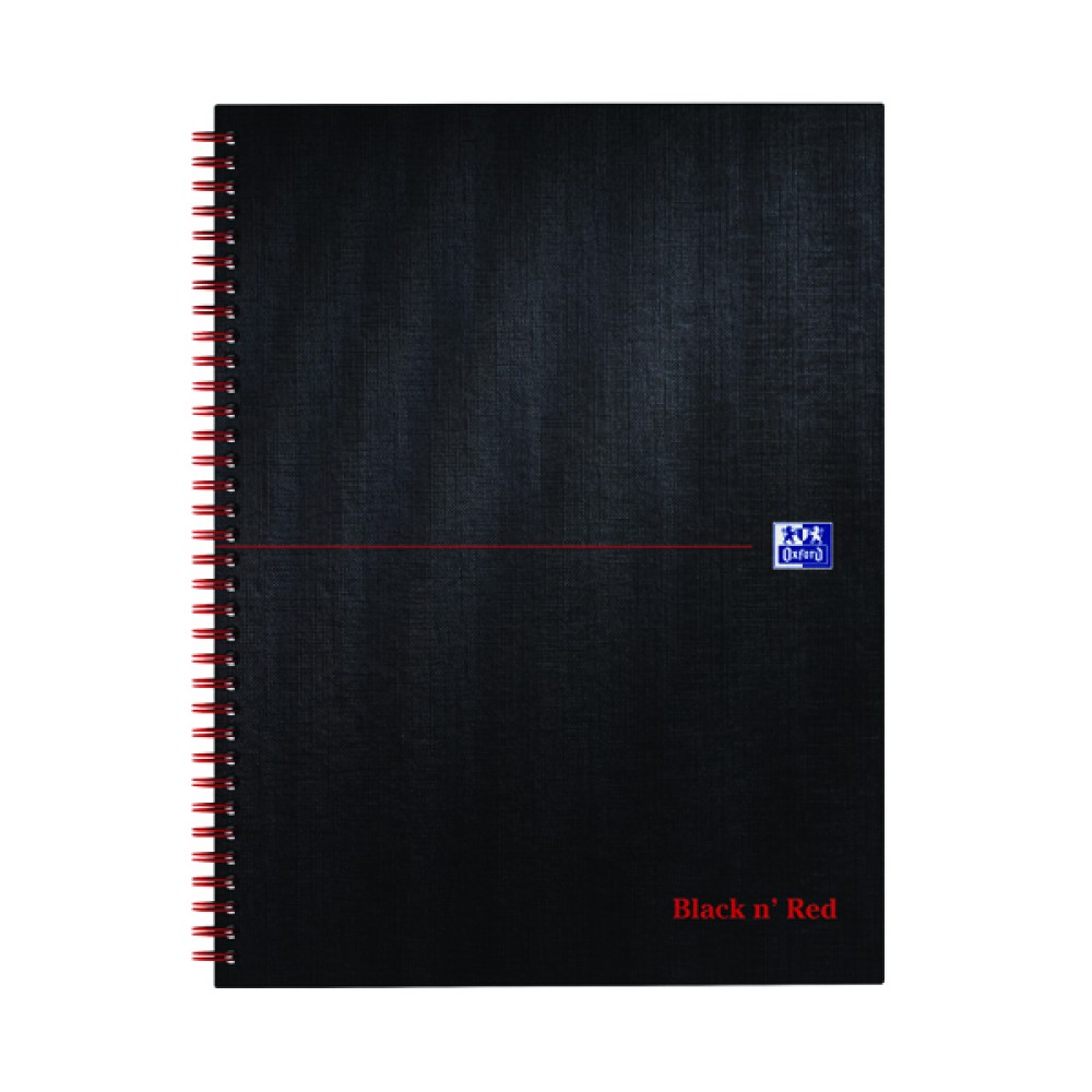 Black n\' Red Smart Ruled Wirebound Hardback Notebook 140 Pages A4+ (5 Pack) 846364903