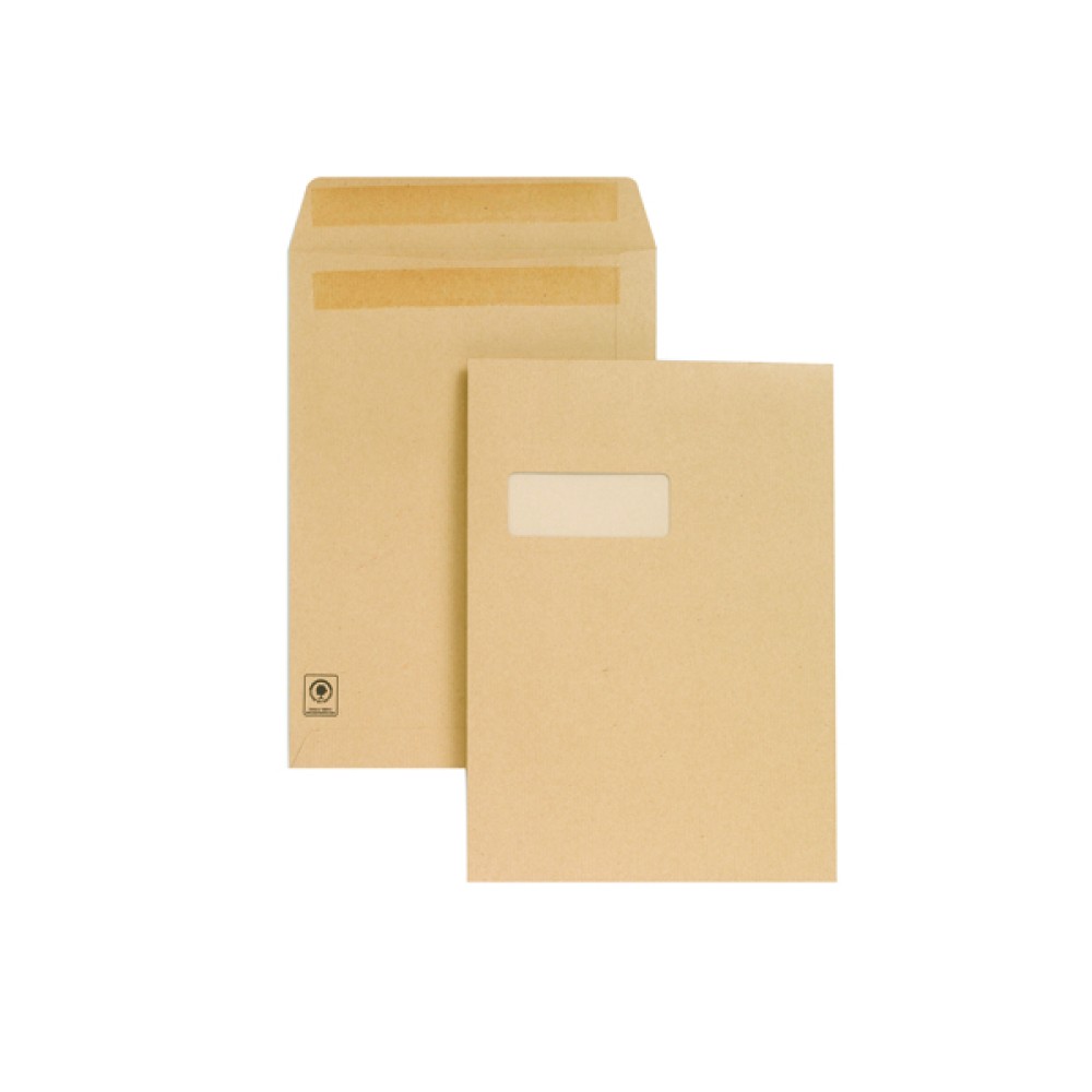 New Guardian C4 Envelopes Window Pocket Self Seal 130gsm Manilla (250 Pack) M27503