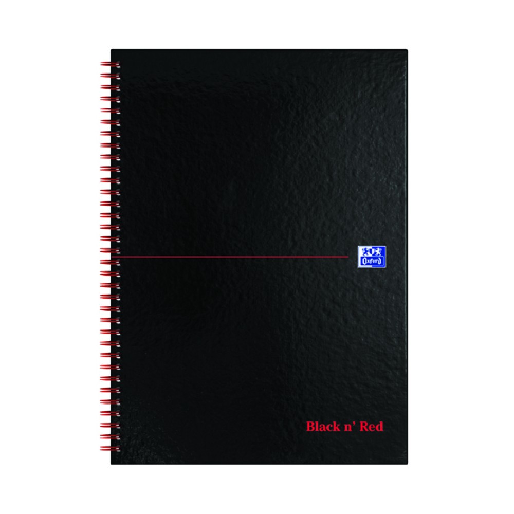 Black n\' Red A-Z Wirebound Hardback Notebook A4 (5 Pack) 100080232