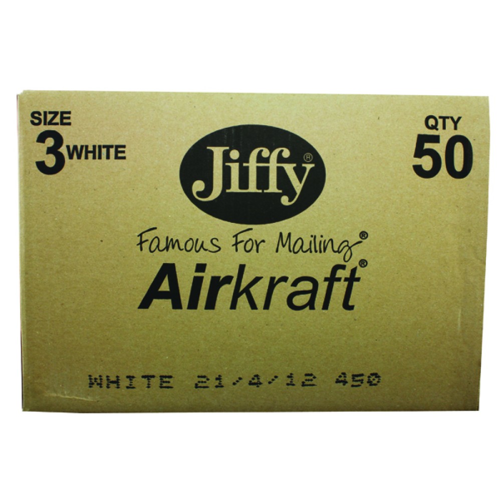 Jiffy AirKraft Bag Size 3 220x320mm White (50 Pack) JL-3