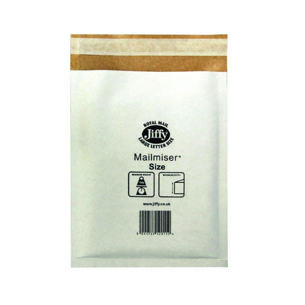 Jiffy Mailmiser Size 6 290x445mm White MM-6 (50 Pack) JMM-WH-6