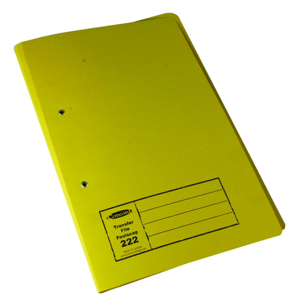 Exacompta Guildhall Transfer File 285gsm Foolscap Yellow (25 Pack) 346-YLWZ