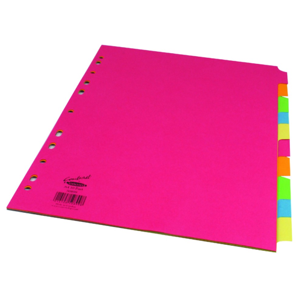 Concord 10-Part Subject Divider Bright A4 Assorted 50899