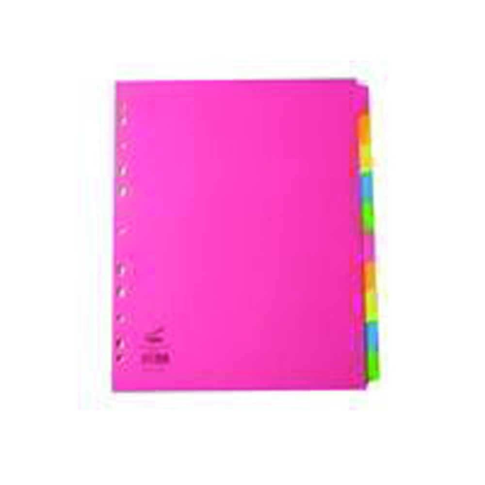 Concord 10-Part Subject Dividers Extra Wide Bright A4 Assorted (20 Pack) 52299