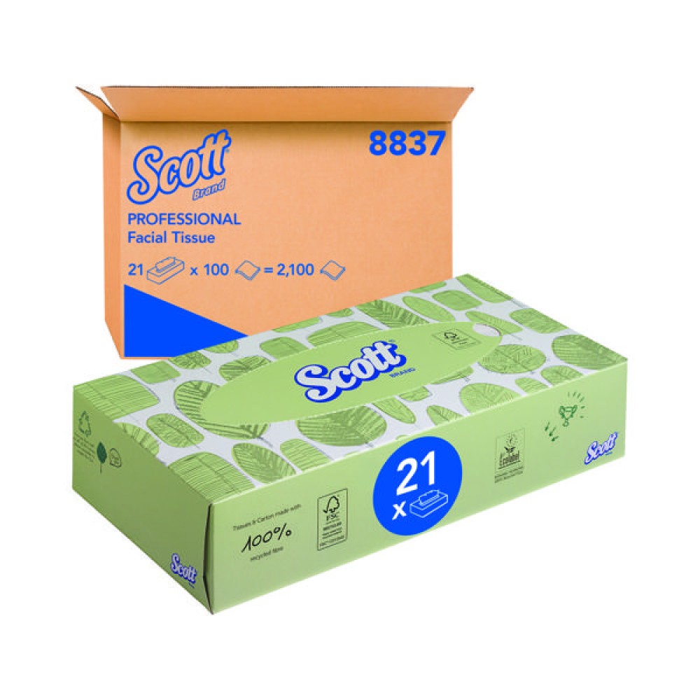 Scott Facial Tissues Box 100 Sheets (21 Pack) 8837