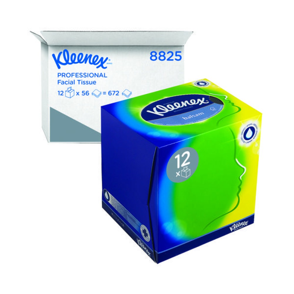 Kleenex Balsam Facial Tissues Cube 56 Sheets (12 Pack) 8825