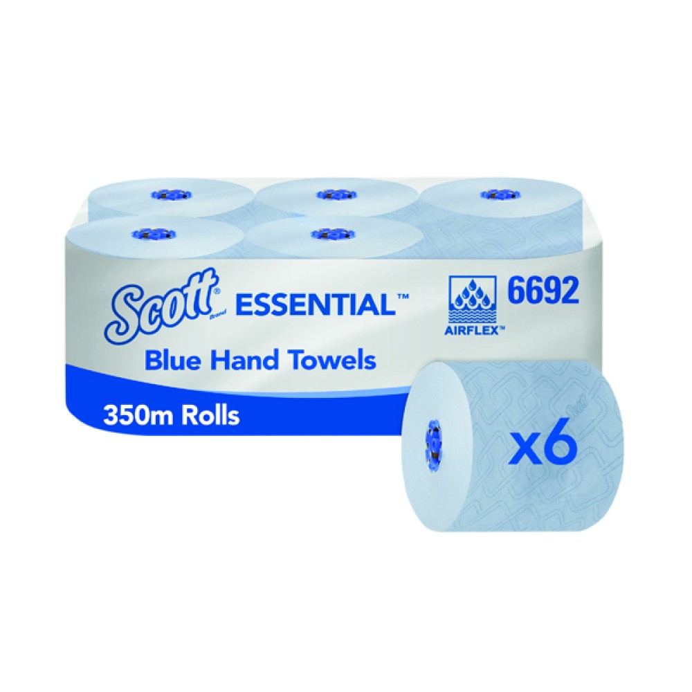 Scott Essential Rolled Paper Hand Towels 6m x 350m Blue (8400 Pack) 6692