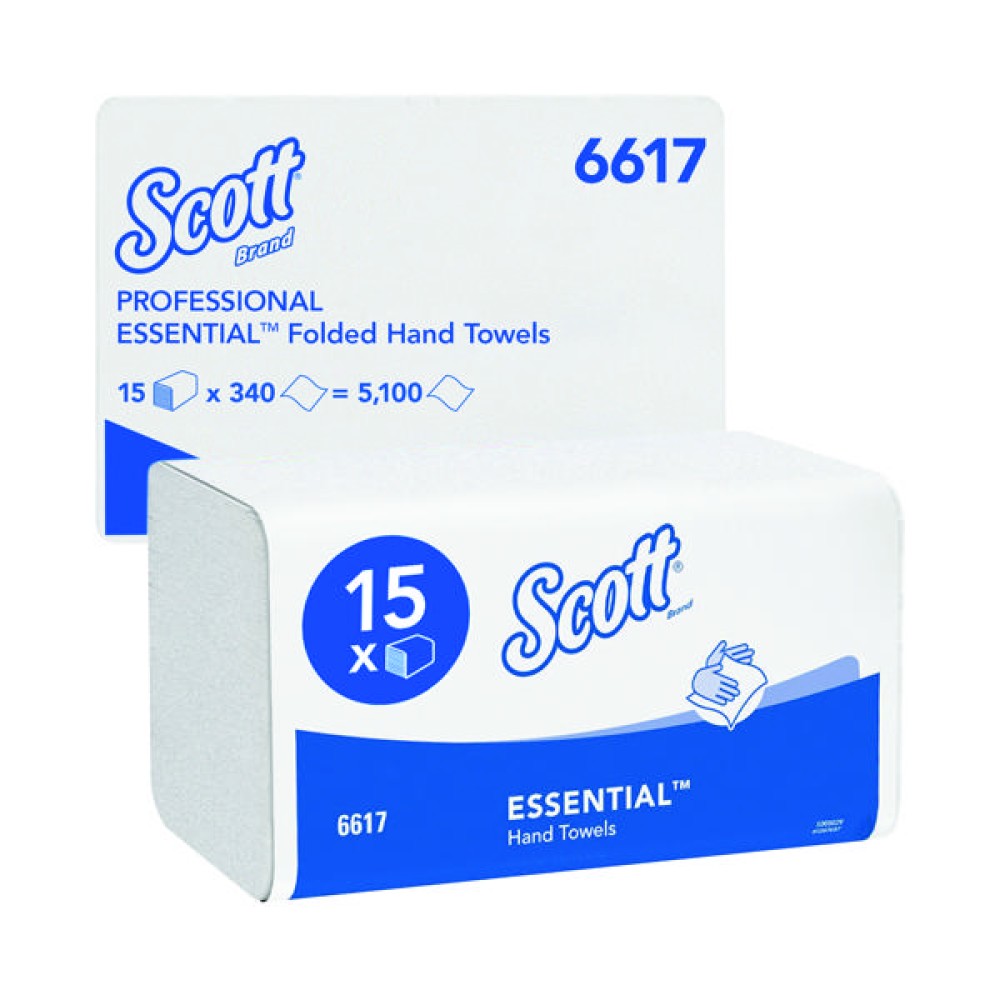 Scott Essential  Interfold Hand Towels White (15 Pack) 6617