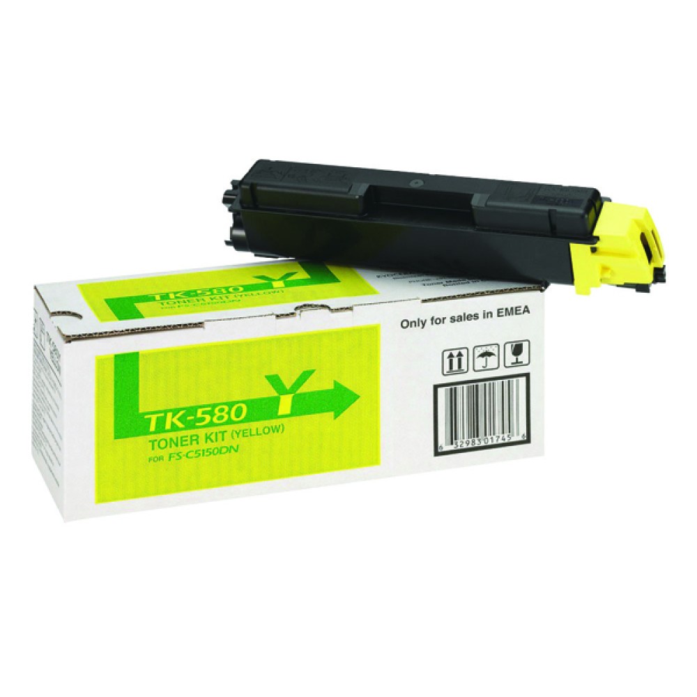 Kyocera TK-580Y Yellow Toner Cartridge 1T02KTANL0