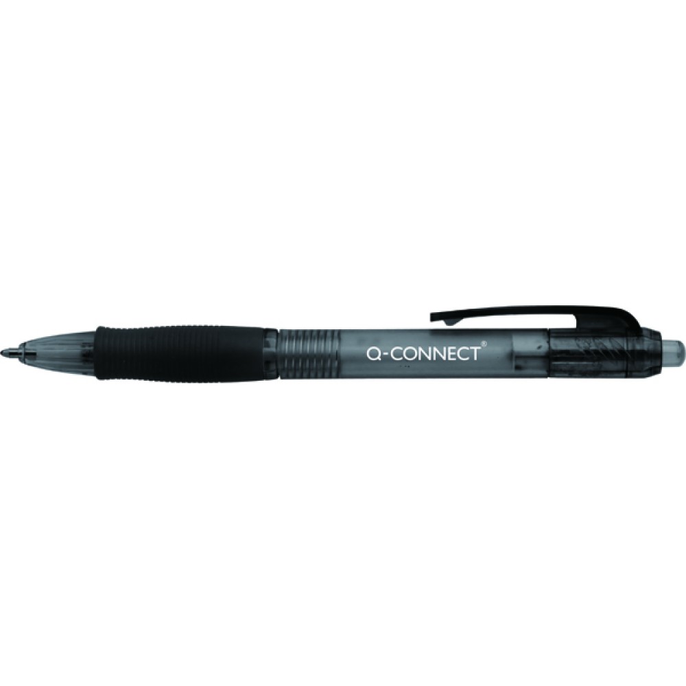 Q-Connect Retractable Ballpoint Pen Medium Black (10 Pack) KF00267