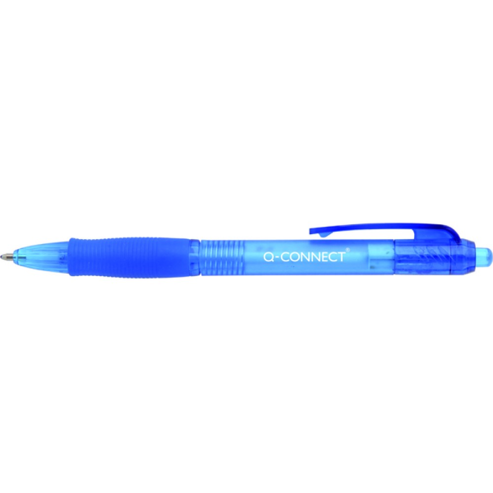 Q-Connect Retractable Ballpoint Pen Medium Blue (10 Pack) KF00268