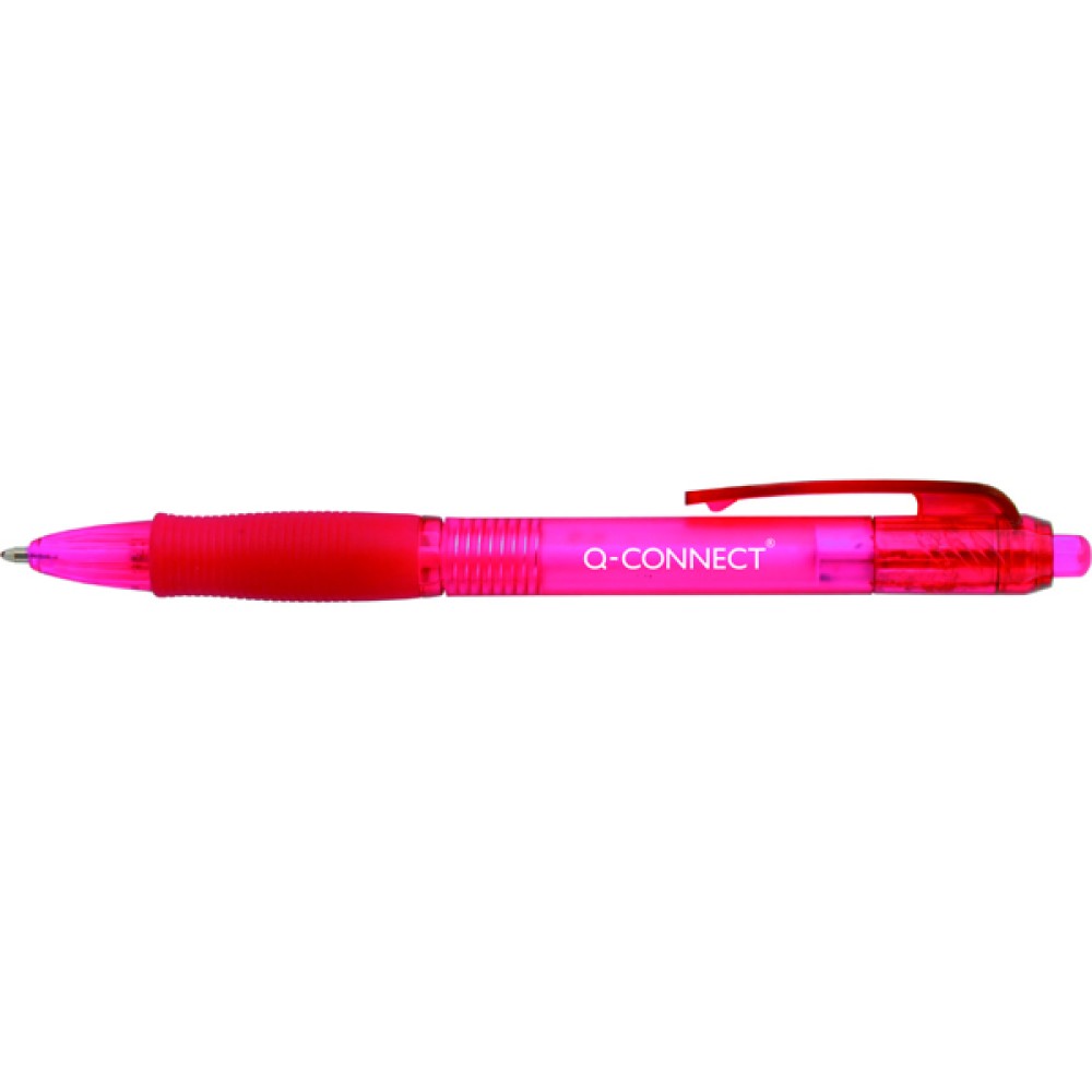 Q-Connect Retractable Ballpoint Pen Medium Red (10 Pack) KF00269