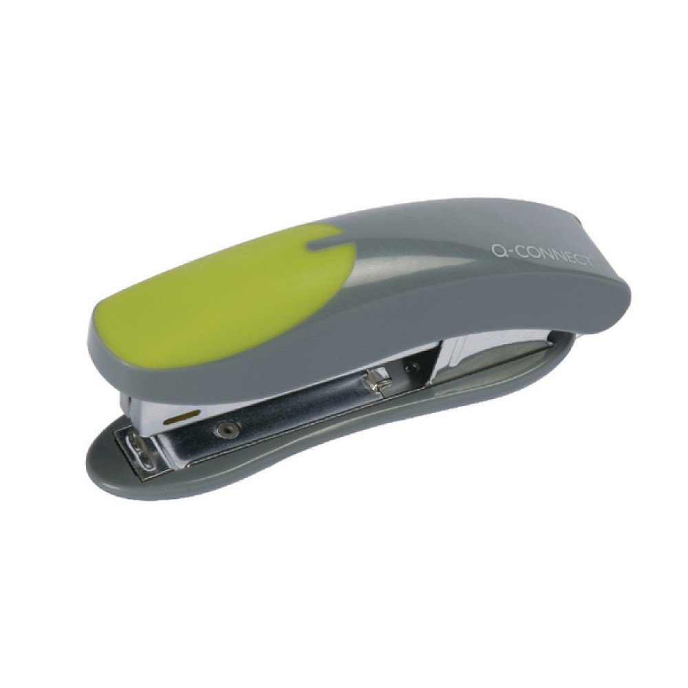 Q-Connect Mini Plastic Stapler Grey/Green KF00991