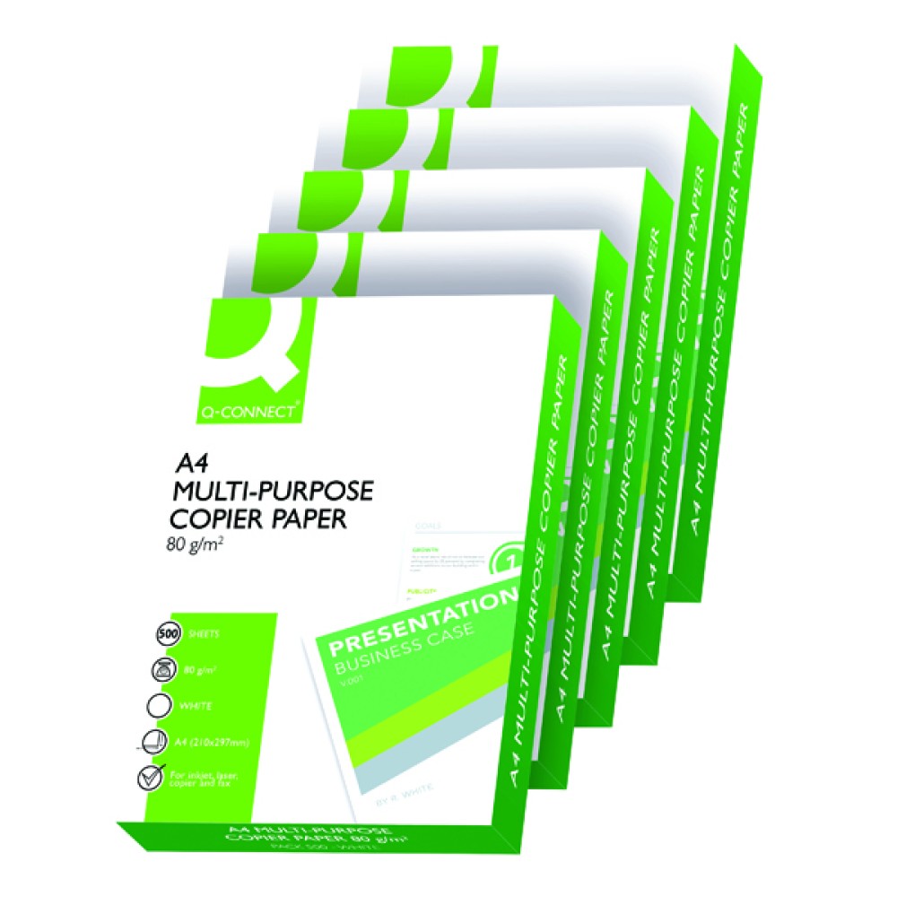 Q-Connect White A4 80gsm Copier Paper (2500 Pack) KF01087