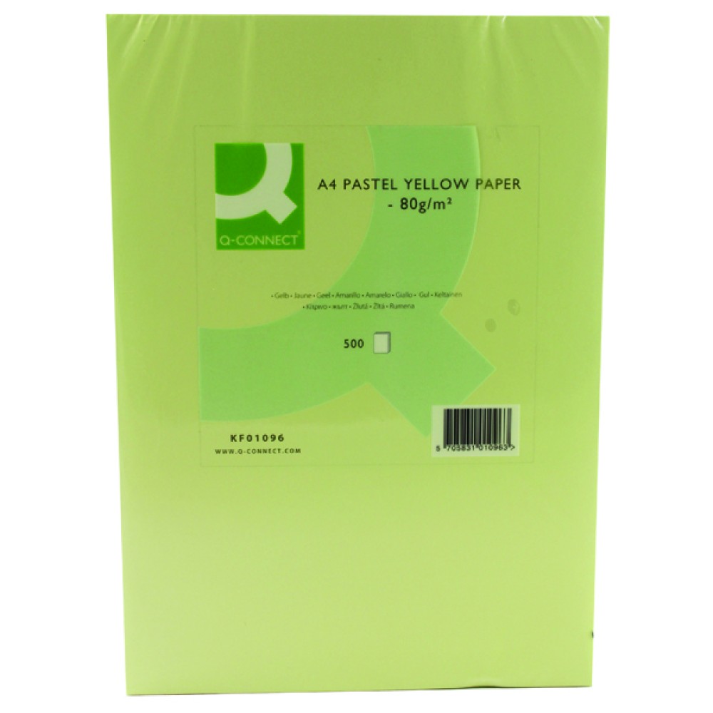 Q-Connect Yellow Copier A4 Paper 80gsm (500 Pack) KF01096