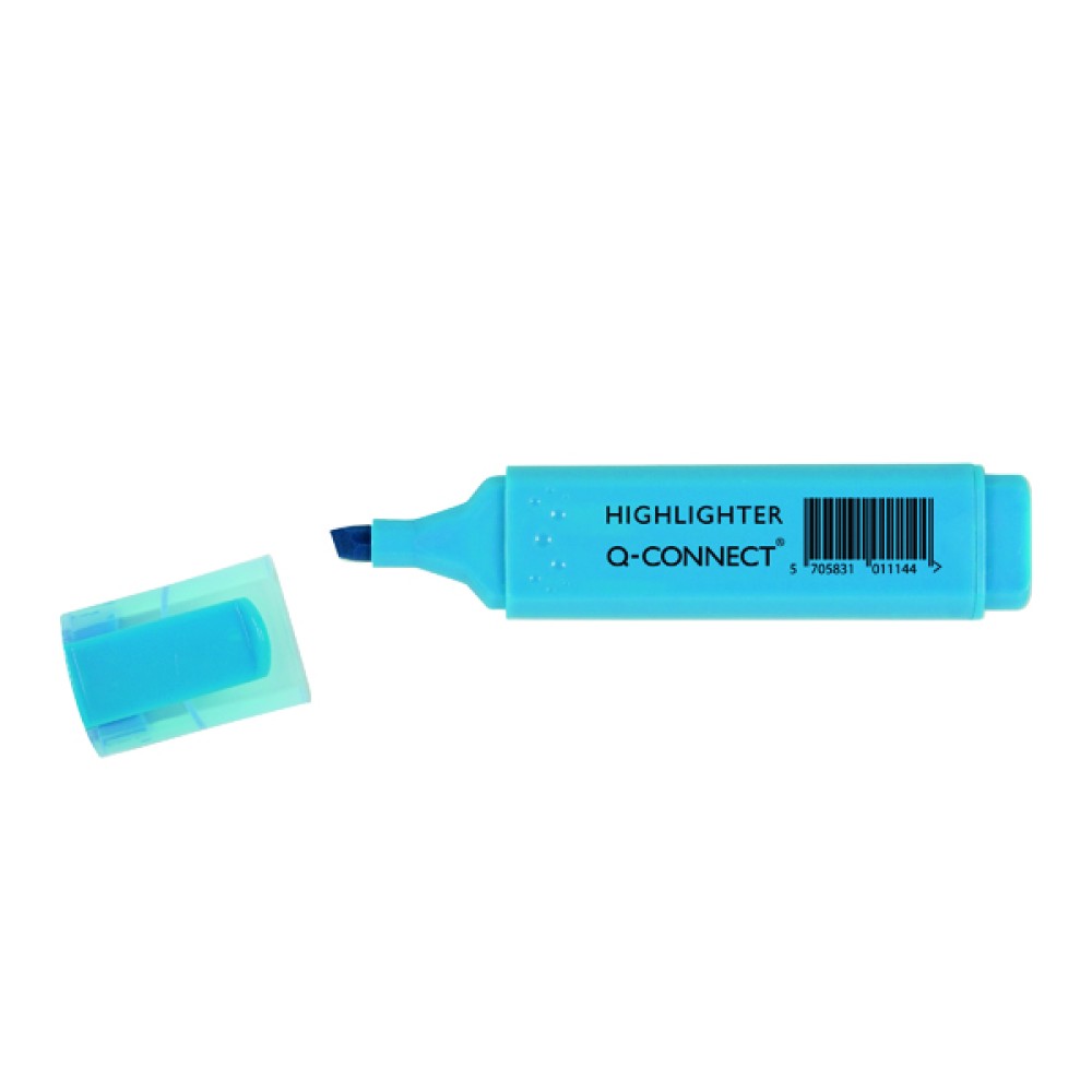 Q-Connect Blue Highlighter Pen (10 Pack) KF01114