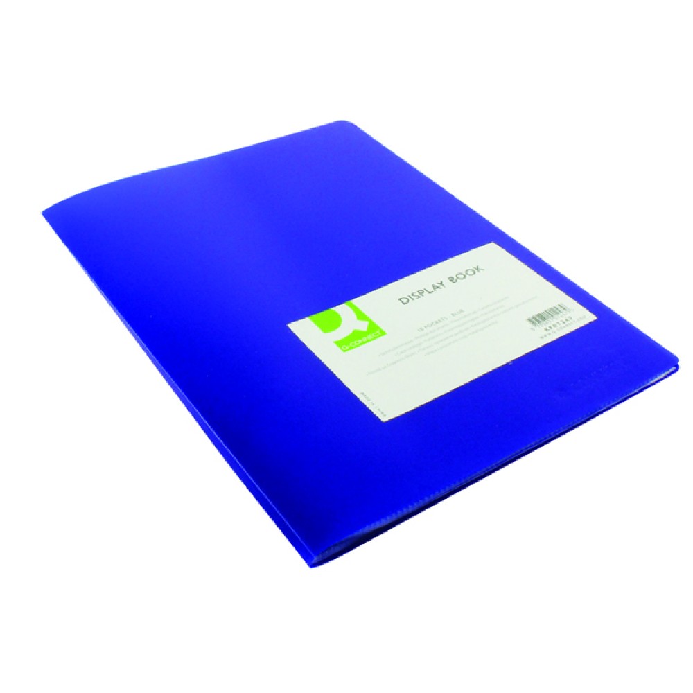 Q-Connect Polypropylene Display Book 10 Pocket Blue KF01247
