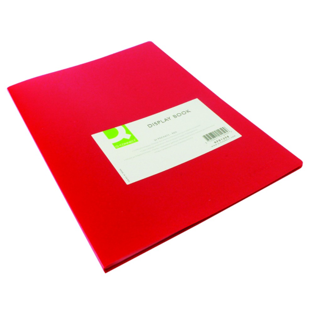 Q-Connect Polypropylene Display Book 20 Pocket Red KF01250