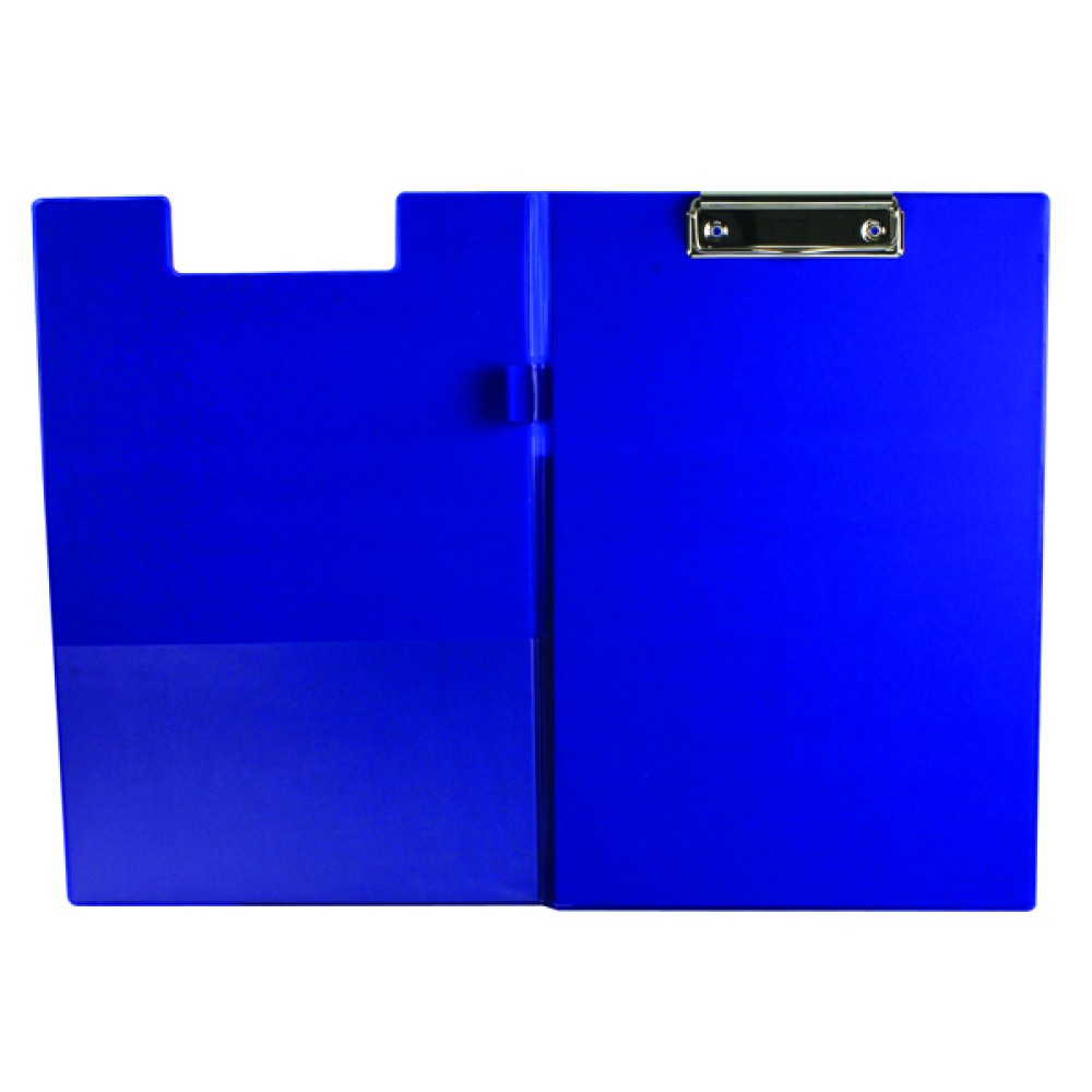 Q-Connect PVC Foldover Clipboard Foolscap Blue KF01301