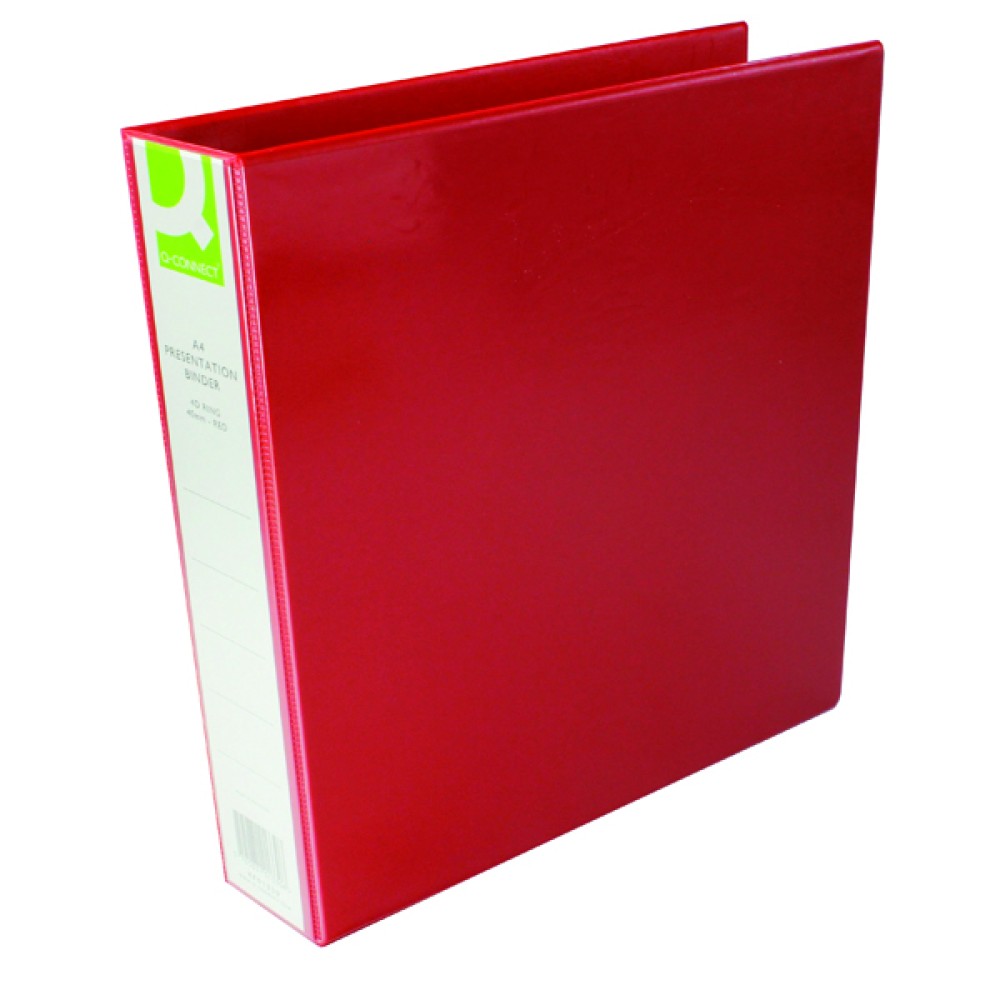 Q-Connect Presentation 40mm 4D Ring Binder A4 Red KF01330