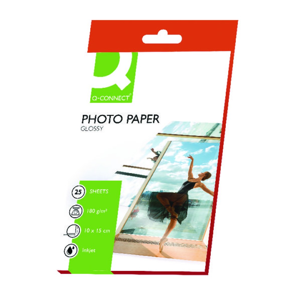 Q-Connect 10x15cm Gloss Photo Paper 180gsm (25 Pack) KF01905