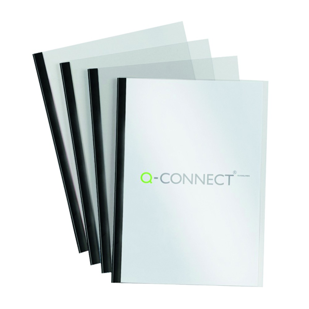 Q-Connect A4 5mm Slide Binder and Cover Set Black (20 Pack) KF01926