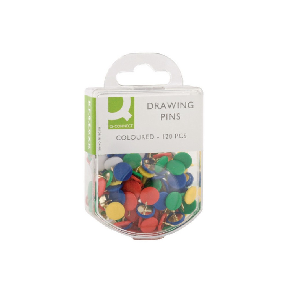 Q-Connect Drawing Pins Coloured (1200 Pack) KF02020Q