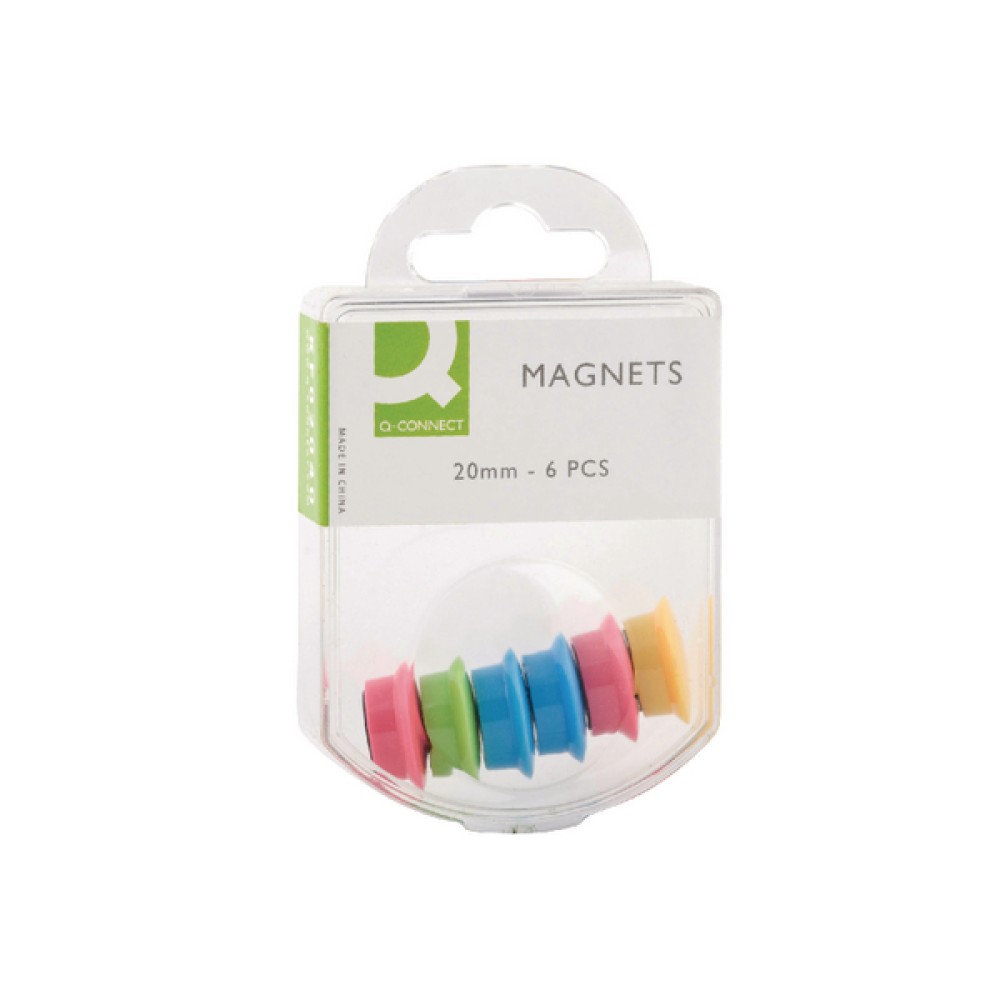 Q-Connect Round Magnet 20mm Assorted (60 Pack) KF02040Q