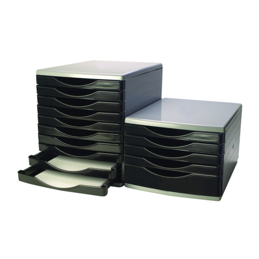 Q-Connect Black and Grey 5 Drawer Tower KF02253