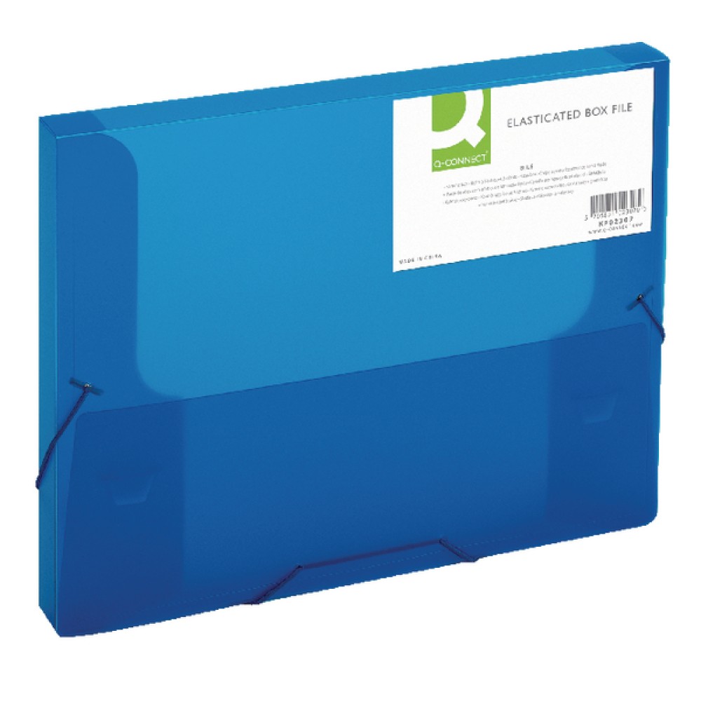 Q-Connect Elasticated Folder 25mm A4 Blue KF02307