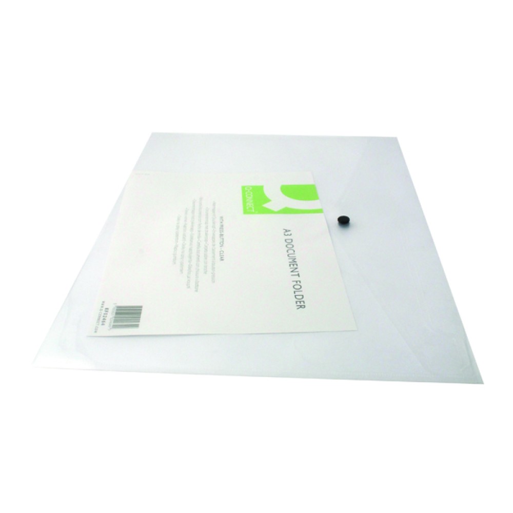 Q-Connect Polypropylene Document Folder A3 Clear (12 Pack) KF02464