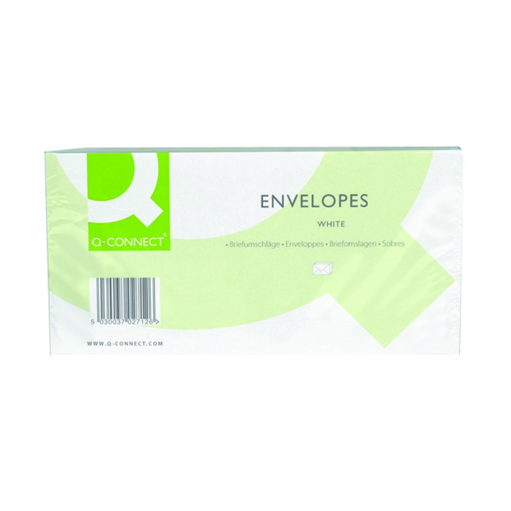 Q-Connect DL Envelopes Window Peel and Seal 100gsm White (500 Pack) KF03000