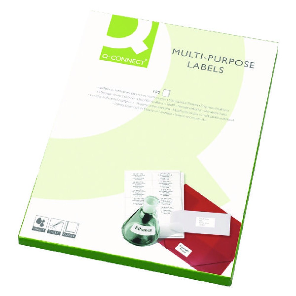 Q-Connect Multipurpose Copier Labels 210x287mm 1 Per Sheet White (100 Pack) KF03474