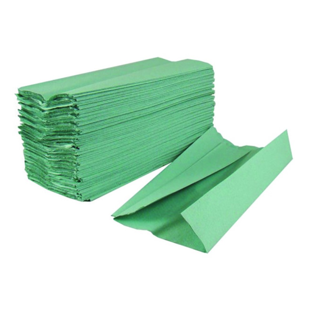 2Work 1-Ply C-Fold Hand Towels Green (2880 Pack) HC128GRVW