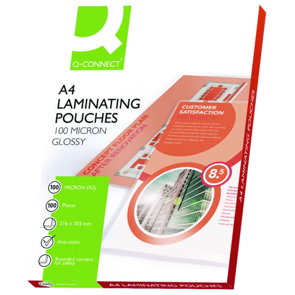 Q-Connect A4 Laminating Pouch 200 Micron (100 Pack) KF04115
